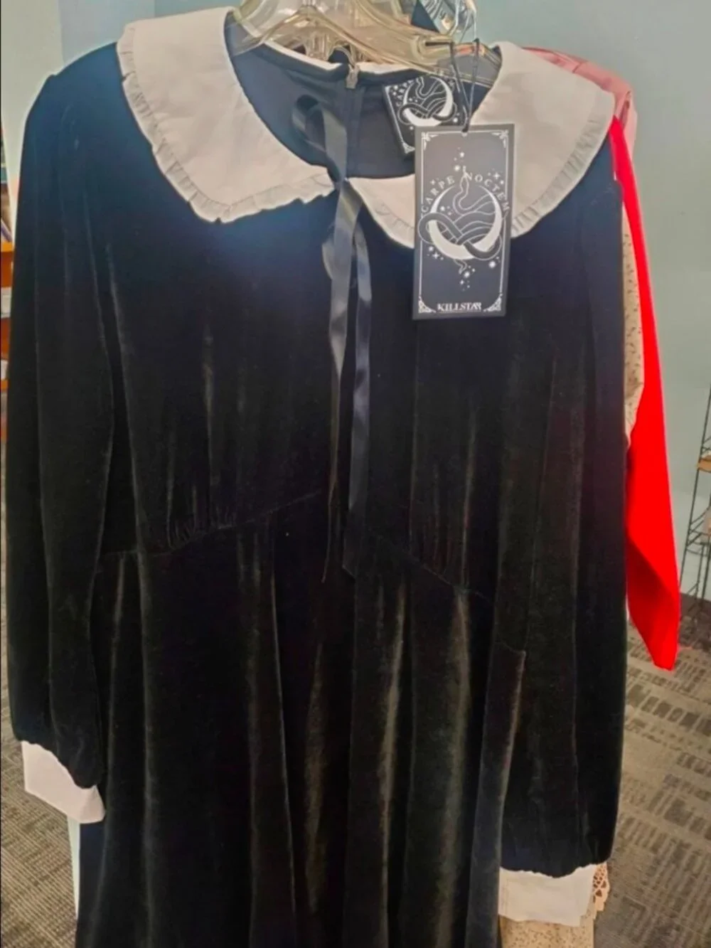 Killstar Hope in Hell Dress Gothic Black Velvet Dress Sz XL